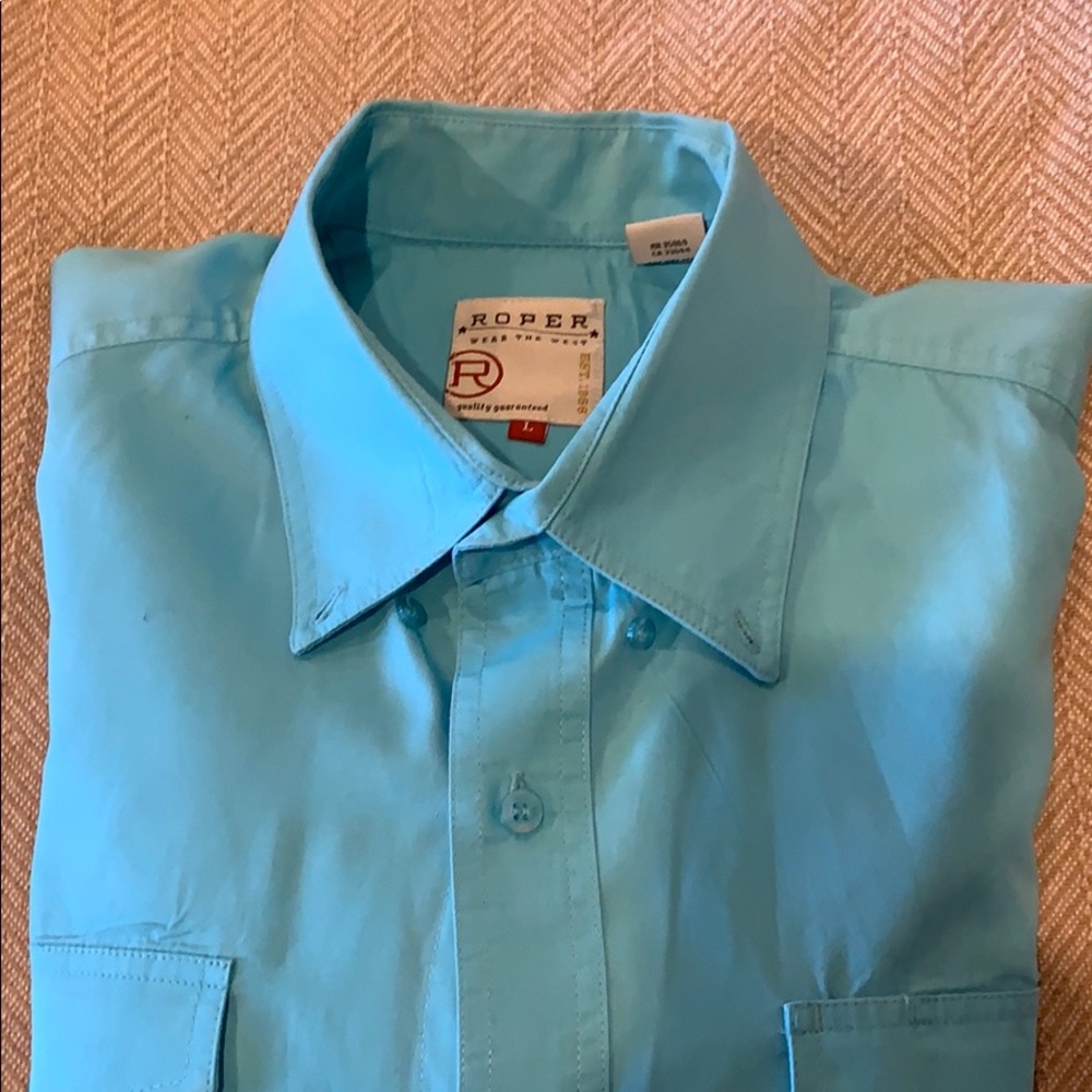 Roper western shirt button down collar